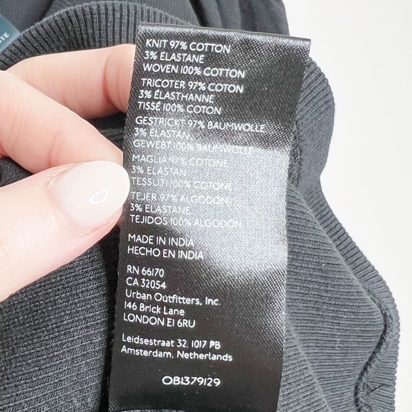 Anthropologie Maeve Black Puff Sleeve V Neck Tie Cuff Knit Top Womens Large - Picture 16 of 16